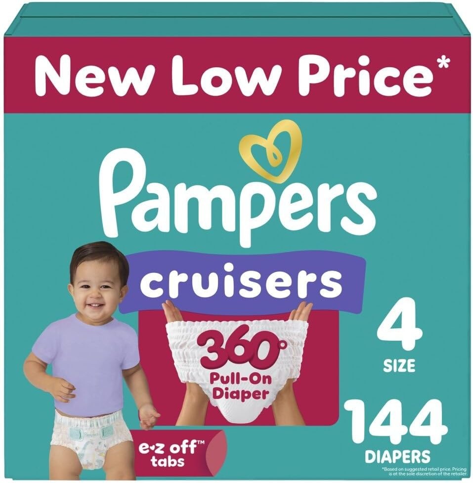 image:imagePampers Diapers Cruisers 360 Size 3 168 Count Babyproof up to 100 Leakproof PullOn Diaper Packaging May VarySize 4