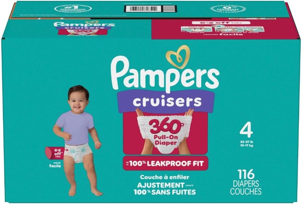 image:imagePampers Diapers Cruisers 360 Size 3 168 Count Babyproof up to 100 Leakproof PullOn Diaper Packaging May VarySize 4