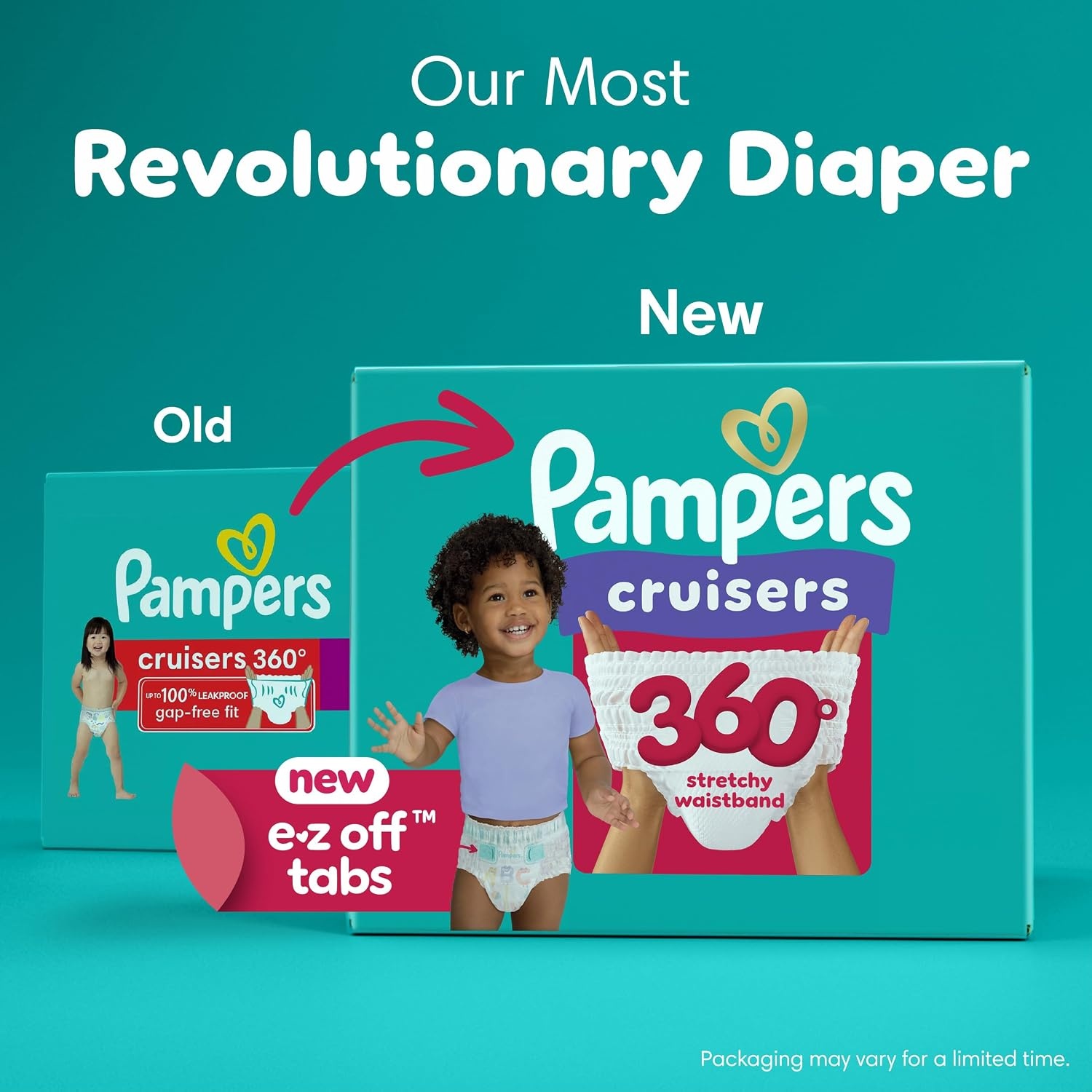 image:imagePampers Diapers Cruisers 360 Size 3 168 Count Babyproof up to 100 Leakproof PullOn Diaper Packaging May VarySize 4