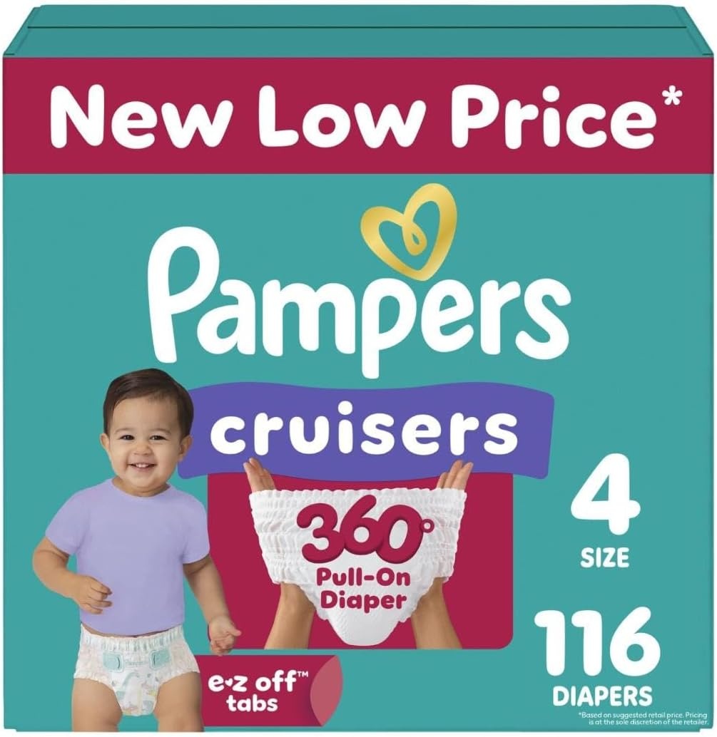 image:imagePampers Diapers Cruisers 360 Size 3 168 Count Babyproof up to 100 Leakproof PullOn Diaper Packaging May VarySize 4