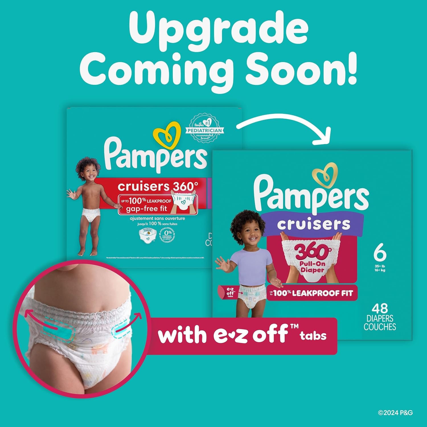 image:imagePampers Diapers Cruisers 360 Size 3 168 Count Babyproof up to 100 Leakproof PullOn Diaper Packaging May VarySize 7