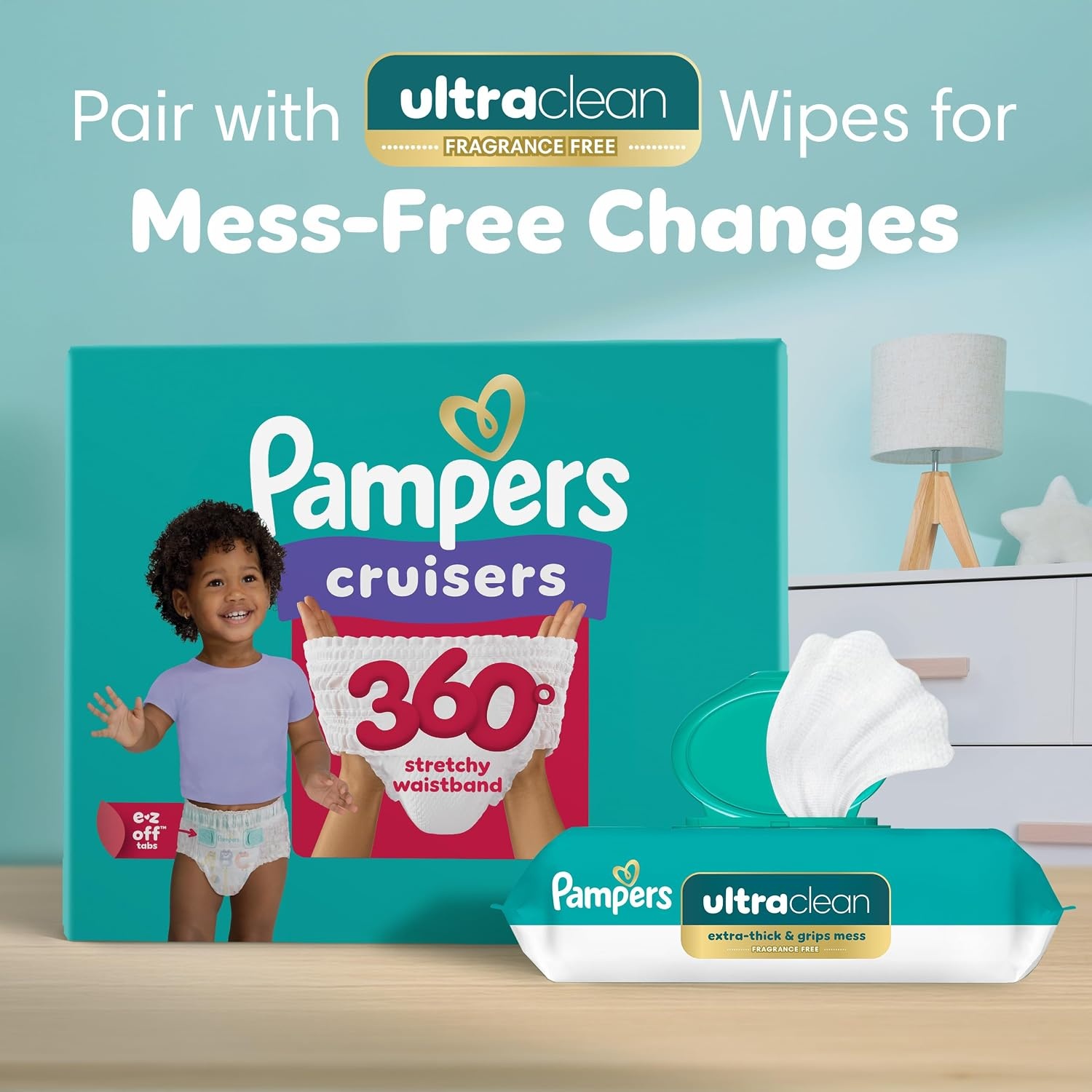 image:imagePampers Diapers Cruisers 360 Size 3 168 Count Babyproof up to 100 Leakproof PullOn Diaper Packaging May VarySize 7