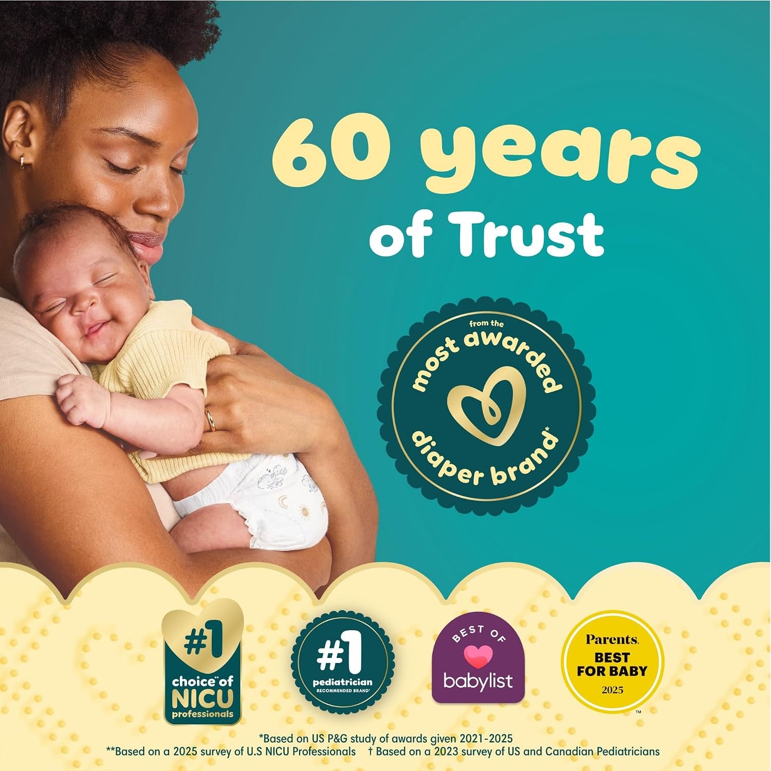 image:imagePampers Swaddlers Diapers Size 6 2344 lbs 108 Count Absorbent Keeps Baby Dry and Comfortable Skin Safe Disposable Baby Diaper Packaging May VaryNewborn