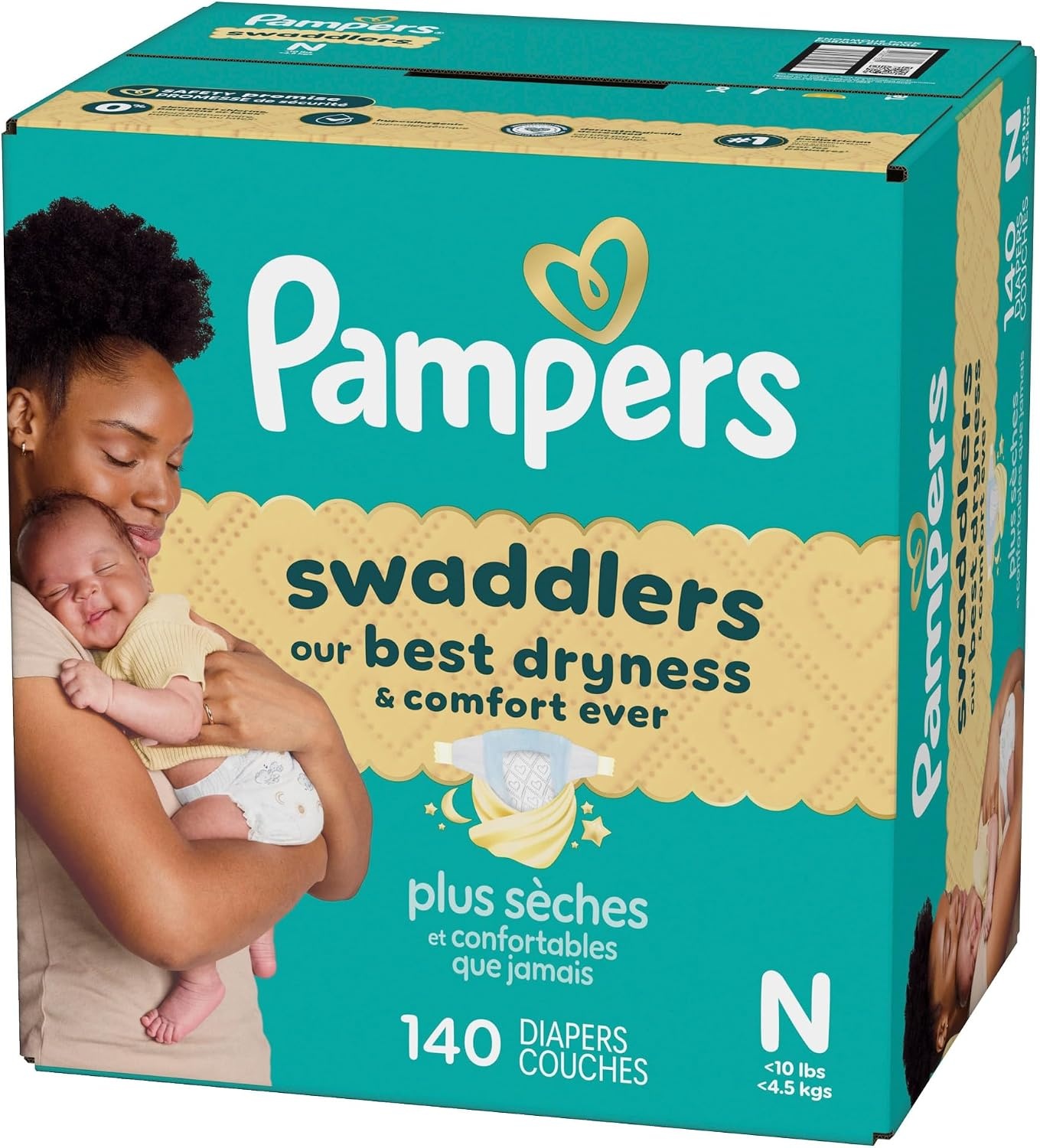 image:imagePampers Swaddlers Diapers Size 6 2344 lbs 108 Count Absorbent Keeps Baby Dry and Comfortable Skin Safe Disposable Baby Diaper Packaging May VaryNewborn