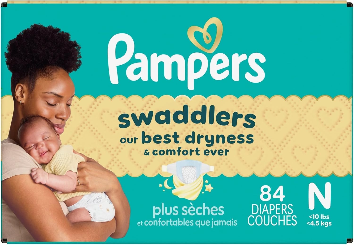 image:imagePampers Swaddlers Diapers Size 6 2344 lbs 108 Count Absorbent Keeps Baby Dry and Comfortable Skin Safe Disposable Baby Diaper Packaging May VaryNewborn