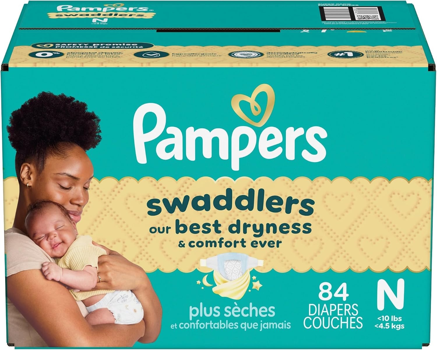 image:imagePampers Swaddlers Diapers Size 6 2344 lbs 108 Count Absorbent Keeps Baby Dry and Comfortable Skin Safe Disposable Baby Diaper Packaging May VaryNewborn