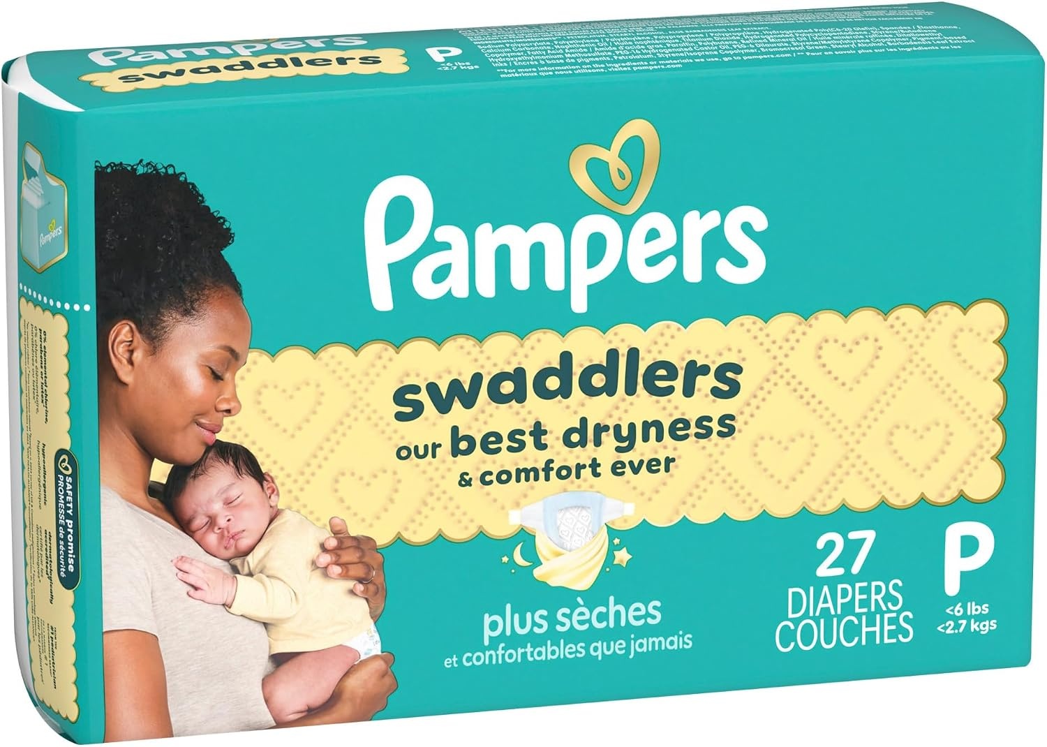 image:imagePampers Swaddlers Diapers Size 6 2344 lbs 108 Count Absorbent Keeps Baby Dry and Comfortable Skin Safe Disposable Baby Diaper Packaging May VaryPreemie