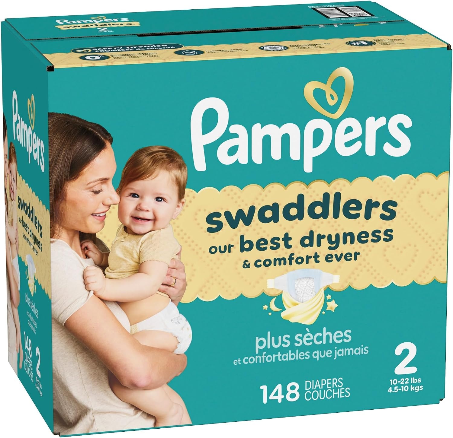 image:imagePampers Swaddlers Diapers Size 6 2344 lbs 108 Count Absorbent Keeps Baby Dry and Comfortable Skin Safe Disposable Baby Diaper Packaging May VarySize 2