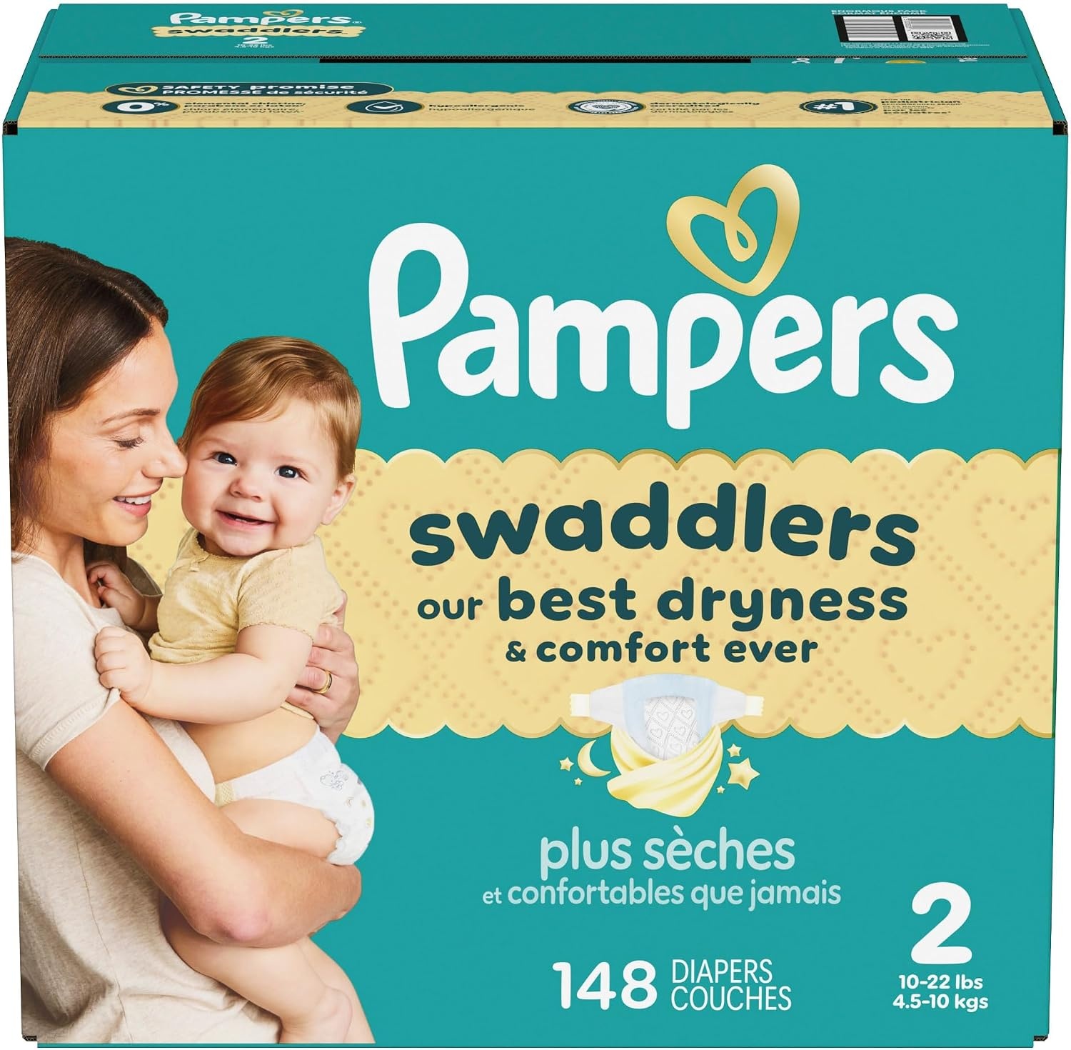 image:imagePampers Swaddlers Diapers Size 6 2344 lbs 108 Count Absorbent Keeps Baby Dry and Comfortable Skin Safe Disposable Baby Diaper Packaging May VarySize 2