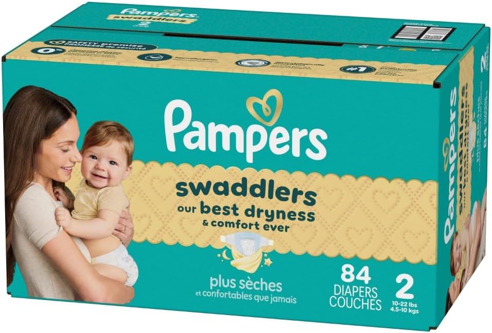 image:imagePampers Swaddlers Diapers Size 6 2344 lbs 108 Count Absorbent Keeps Baby Dry and Comfortable Skin Safe Disposable Baby Diaper Packaging May VarySize 2