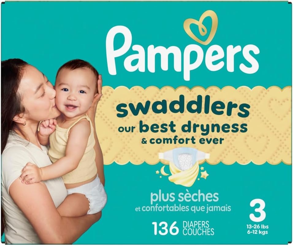 image:imagePampers Swaddlers Diapers Size 6 2344 lbs 108 Count Absorbent Keeps Baby Dry and Comfortable Skin Safe Disposable Baby Diaper Packaging May VarySize 3
