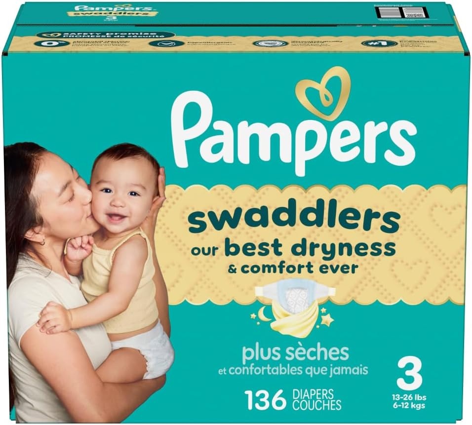 image:imagePampers Swaddlers Diapers Size 6 2344 lbs 108 Count Absorbent Keeps Baby Dry and Comfortable Skin Safe Disposable Baby Diaper Packaging May VarySize 3