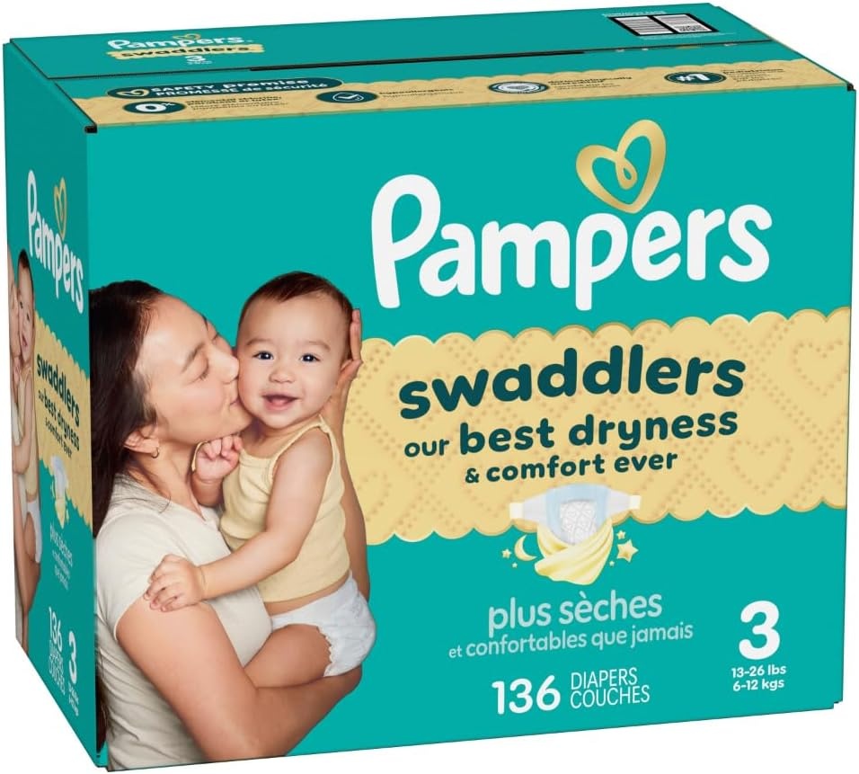 image:imagePampers Swaddlers Diapers Size 6 2344 lbs 108 Count Absorbent Keeps Baby Dry and Comfortable Skin Safe Disposable Baby Diaper Packaging May VarySize 3