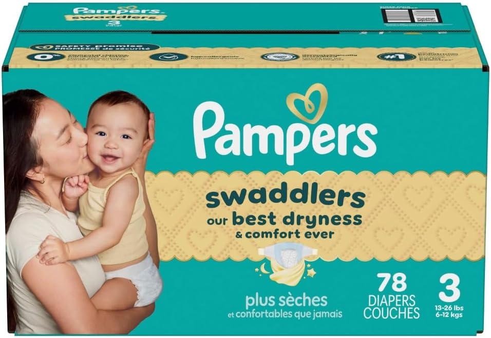 image:imagePampers Swaddlers Diapers Size 6 2344 lbs 108 Count Absorbent Keeps Baby Dry and Comfortable Skin Safe Disposable Baby Diaper Packaging May VarySize 3