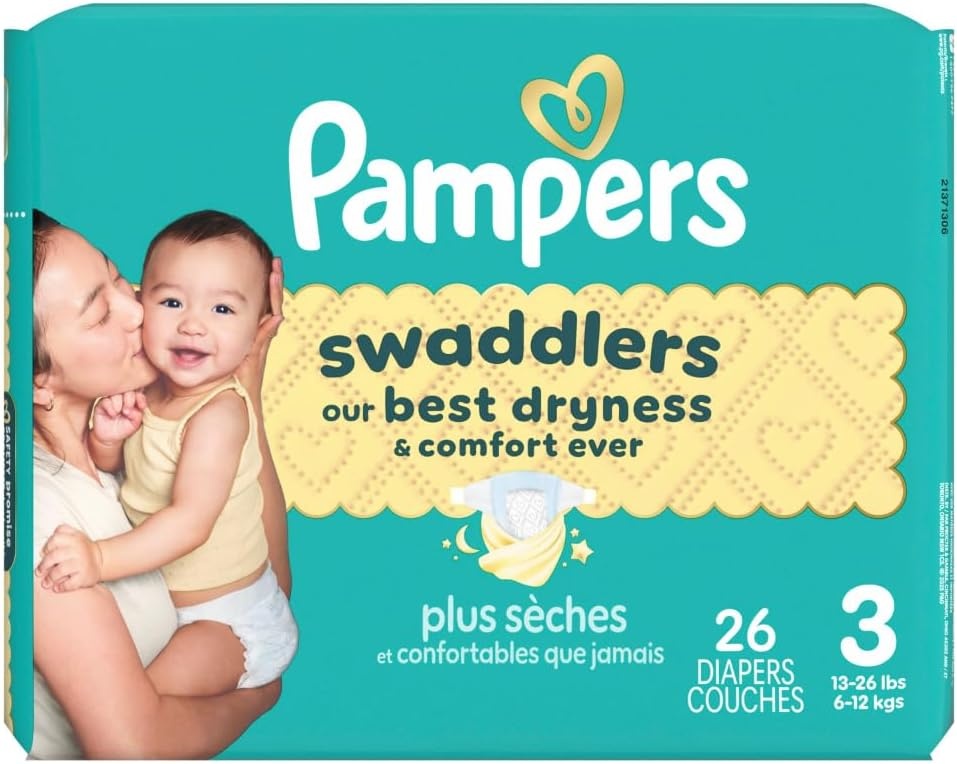 image:imagePampers Swaddlers Diapers Size 6 2344 lbs 108 Count Absorbent Keeps Baby Dry and Comfortable Skin Safe Disposable Baby Diaper Packaging May VarySize 3