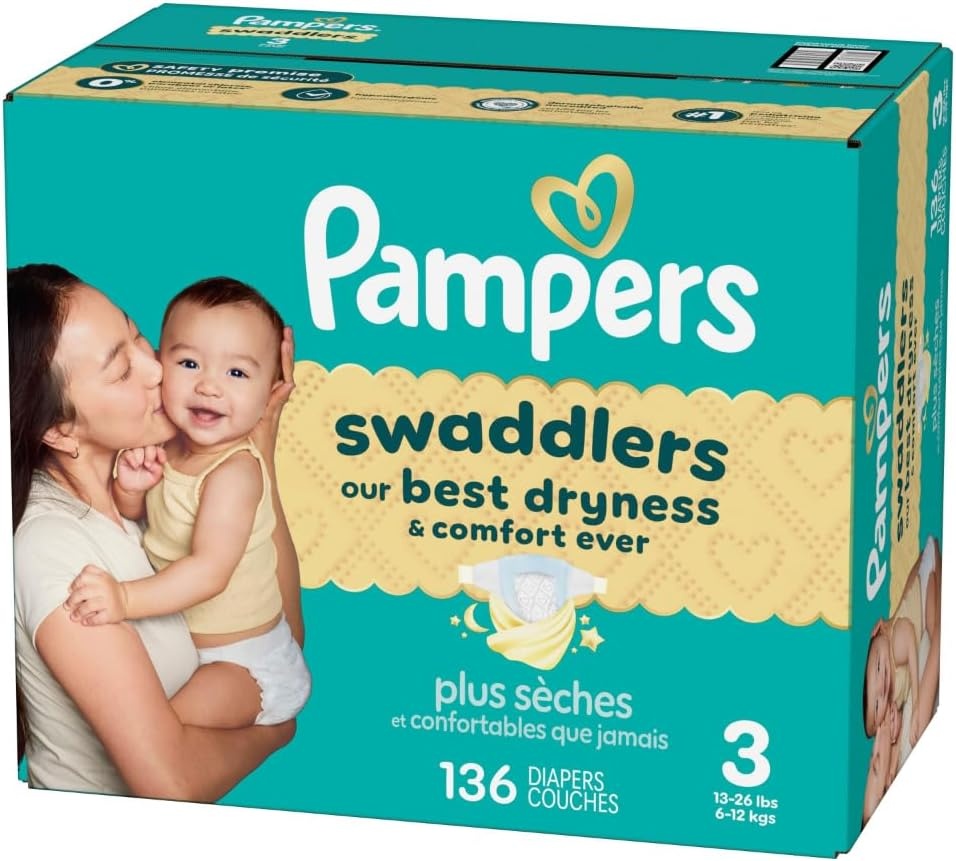 image:imagePampers Swaddlers Diapers Size 6 2344 lbs 108 Count Absorbent Keeps Baby Dry and Comfortable Skin Safe Disposable Baby Diaper Packaging May VarySize 3
