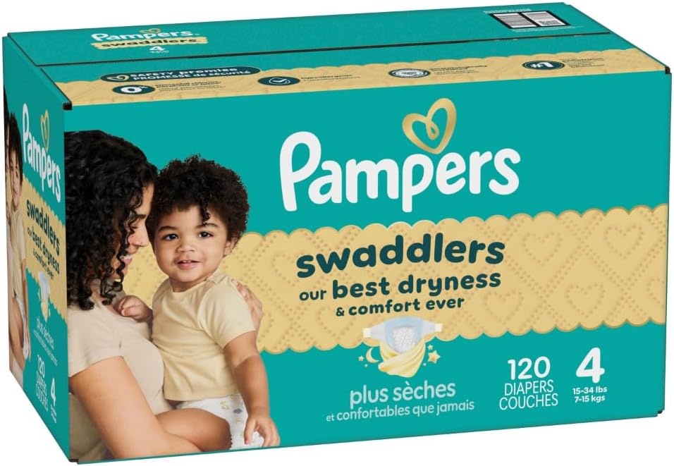 image:imagePampers Swaddlers Diapers Size 6 2344 lbs 108 Count Absorbent Keeps Baby Dry and Comfortable Skin Safe Disposable Baby Diaper Packaging May VarySize 4
