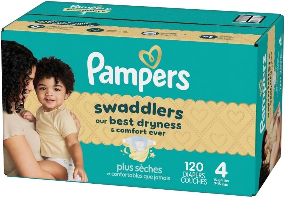 image:imagePampers Swaddlers Diapers Size 6 2344 lbs 108 Count Absorbent Keeps Baby Dry and Comfortable Skin Safe Disposable Baby Diaper Packaging May VarySize 4