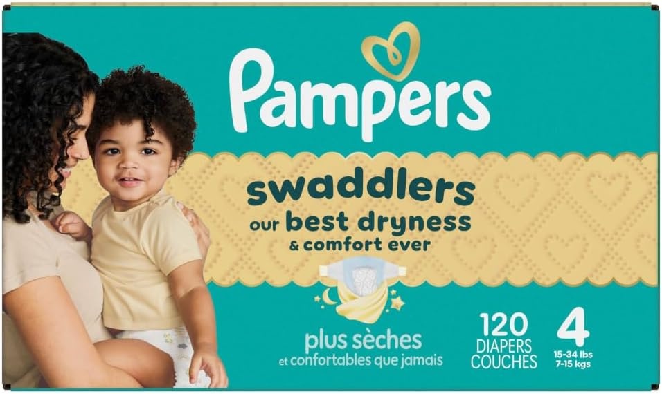 image:imagePampers Swaddlers Diapers Size 6 2344 lbs 108 Count Absorbent Keeps Baby Dry and Comfortable Skin Safe Disposable Baby Diaper Packaging May VarySize 4
