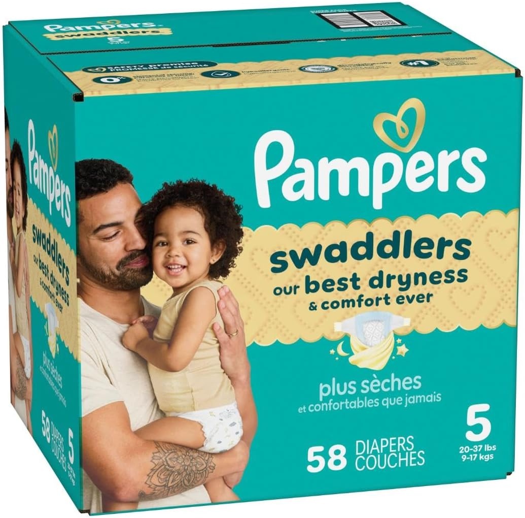 image:imagePampers Swaddlers Diapers Size 6 2344 lbs 108 Count Absorbent Keeps Baby Dry and Comfortable Skin Safe Disposable Baby Diaper Packaging May VarySize 5