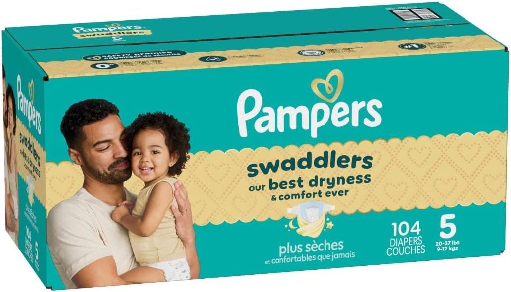 image:imagePampers Swaddlers Diapers Size 6 2344 lbs 108 Count Absorbent Keeps Baby Dry and Comfortable Skin Safe Disposable Baby Diaper Packaging May VarySize 5
