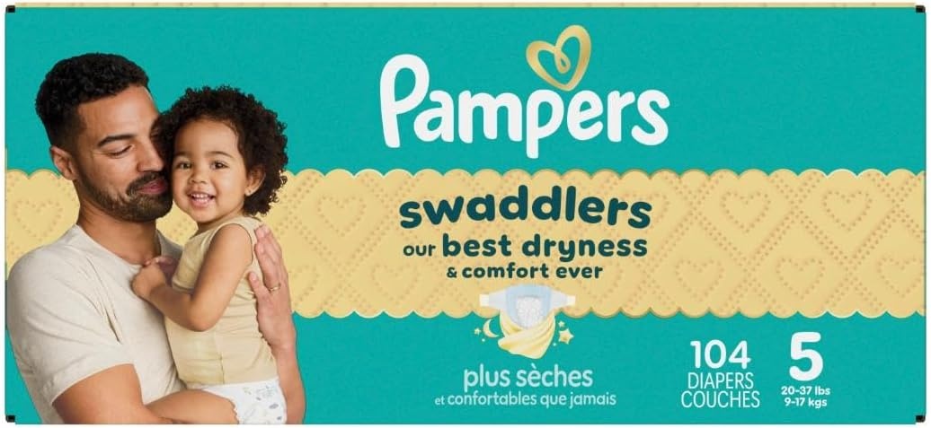 image:imagePampers Swaddlers Diapers Size 6 2344 lbs 108 Count Absorbent Keeps Baby Dry and Comfortable Skin Safe Disposable Baby Diaper Packaging May VarySize 5