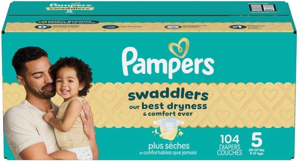image:imagePampers Swaddlers Diapers Size 6 2344 lbs 108 Count Absorbent Keeps Baby Dry and Comfortable Skin Safe Disposable Baby Diaper Packaging May VarySize 5