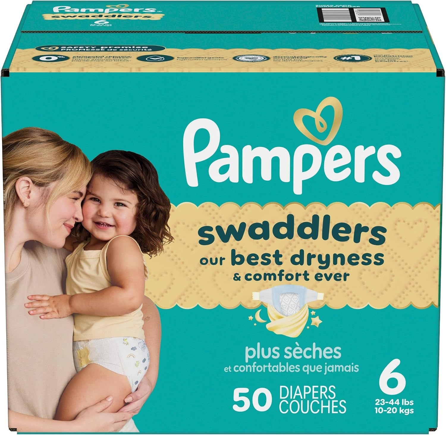 image:imagePampers Swaddlers Diapers Size 6 2344 lbs 108 Count Absorbent Keeps Baby Dry and Comfortable Skin Safe Disposable Baby Diaper Packaging May VarySize 6