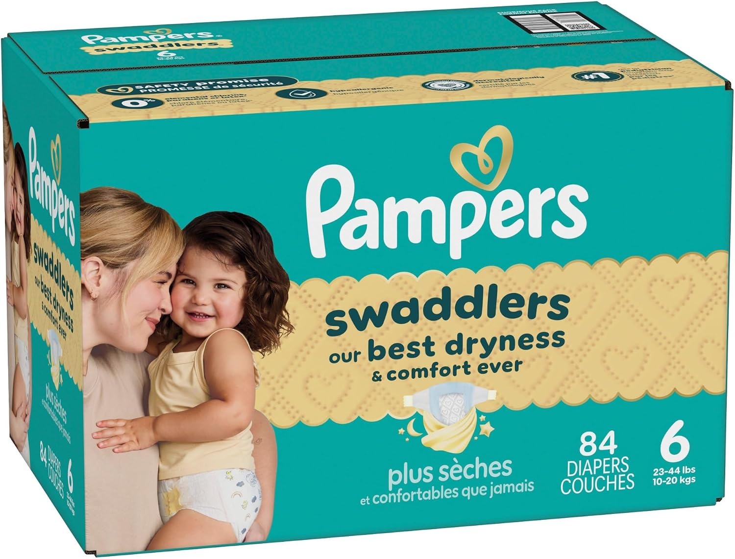 image:imagePampers Swaddlers Diapers Size 6 2344 lbs 108 Count Absorbent Keeps Baby Dry and Comfortable Skin Safe Disposable Baby Diaper Packaging May VarySize 6