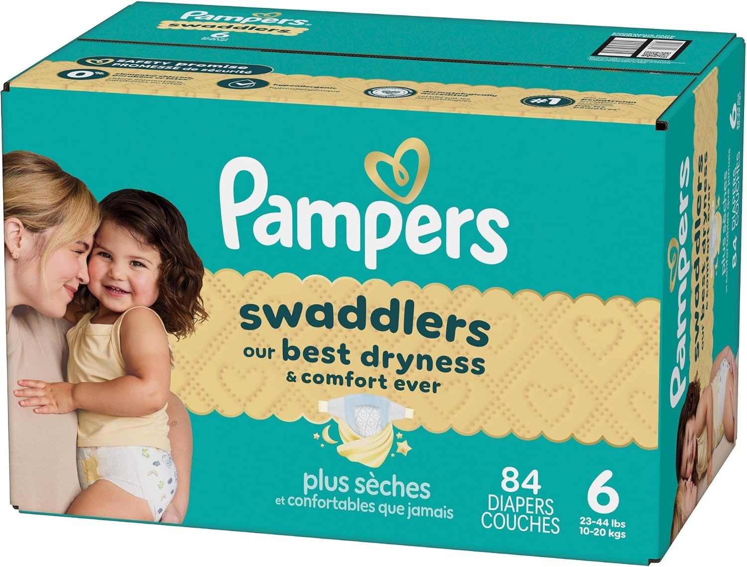 image:imagePampers Swaddlers Diapers Size 6 2344 lbs 108 Count Absorbent Keeps Baby Dry and Comfortable Skin Safe Disposable Baby Diaper Packaging May VarySize 6