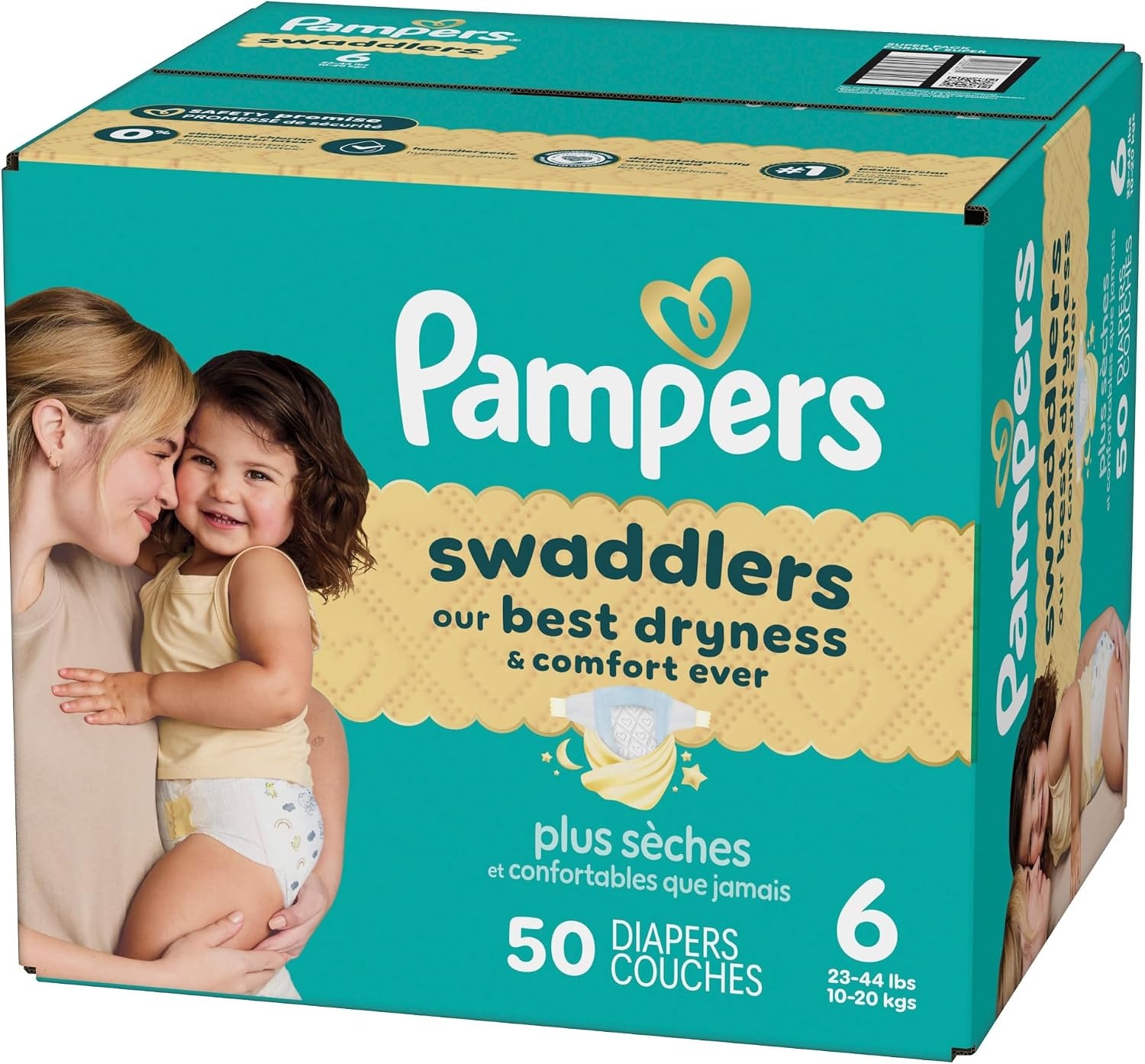 image:imagePampers Swaddlers Diapers Size 6 2344 lbs 108 Count Absorbent Keeps Baby Dry and Comfortable Skin Safe Disposable Baby Diaper Packaging May VarySize 6