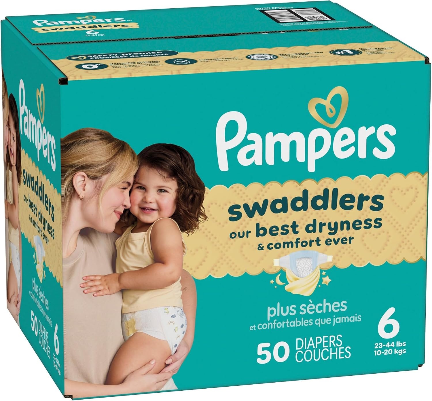 image:imagePampers Swaddlers Diapers Size 6 2344 lbs 108 Count Absorbent Keeps Baby Dry and Comfortable Skin Safe Disposable Baby Diaper Packaging May VarySize 6