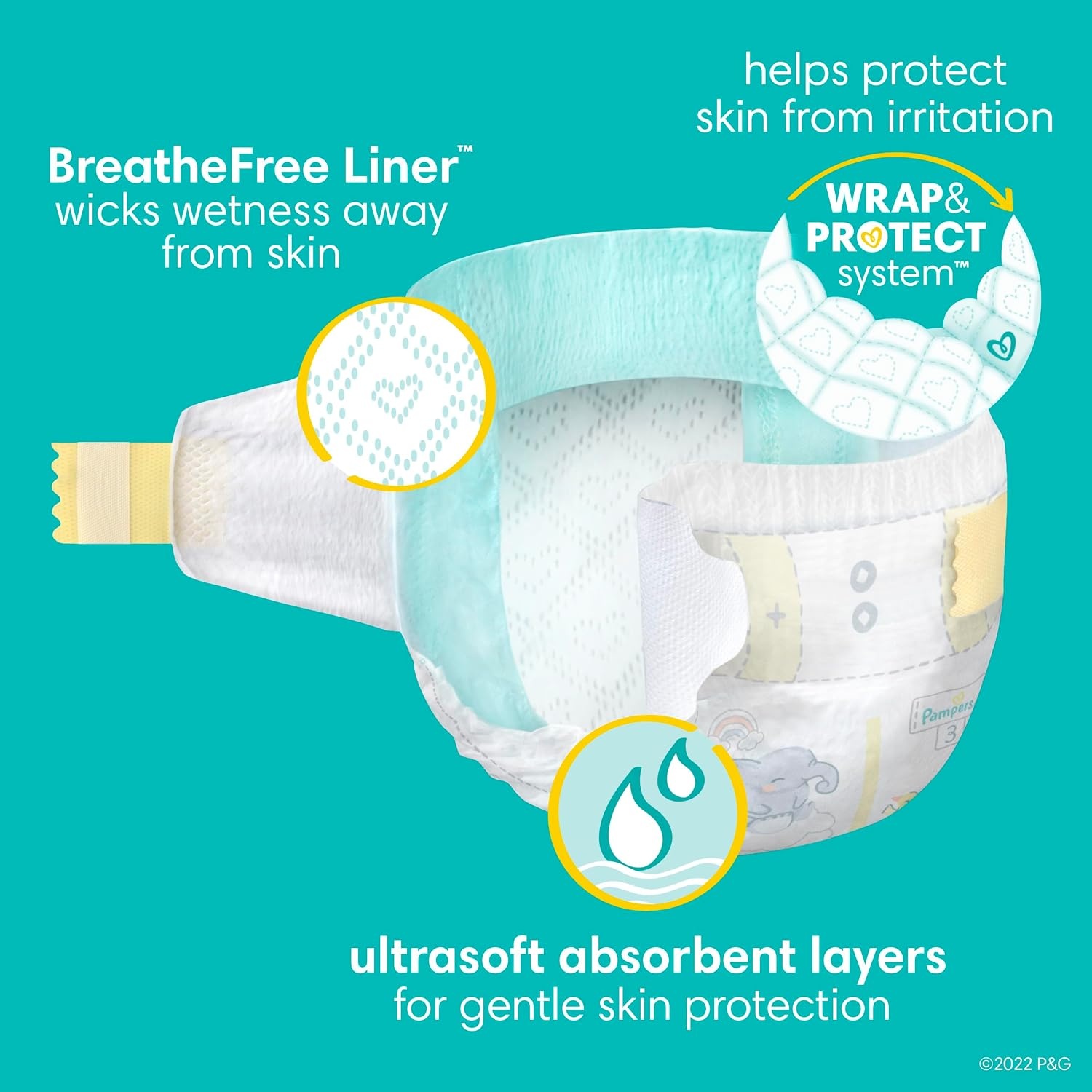 image:imagePampers Swaddlers Diapers Size 6 2344 lbs 108 Count Absorbent Keeps Baby Dry and Comfortable Skin Safe Disposable Baby Diaper Packaging May VarySize 8