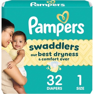 Pampers Swaddlers Diapers, Size 6 (23-44 lbs), 108 Count, Absorbent, Keeps Baby Dry and Comfortable, Skin Safe Disposable Baby Diaper (Packaging May Vary)(Size 1)