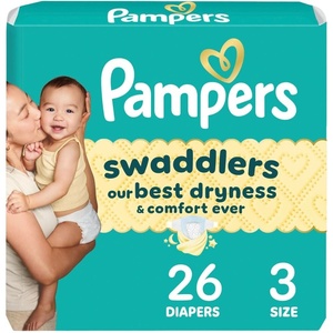 Pampers Swaddlers Diapers, Size 6 (23-44 lbs), 108 Count, Absorbent, Keeps Baby Dry and Comfortable, Skin Safe Disposable Baby Diaper (Packaging May Vary)(Size 3)