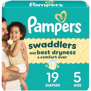 Pampers Swaddlers Diapers, Size 6 (23-44 lbs), 108 Count, Absorbent, Keeps Baby Dry and Comfortable, Skin Safe Disposable Baby Diaper (Packaging May Vary)(Size 5)
